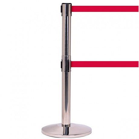 QueueMaster Twin Retractable Belt Post - 2 x 3.4 Metres